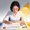 篮球数据分析师用户头像 - 女性分析师在查看数据图表